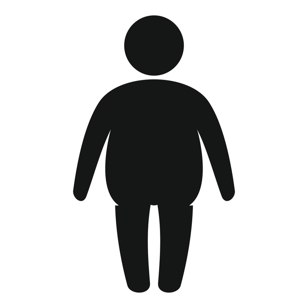 Overweight student icon, simple style vector