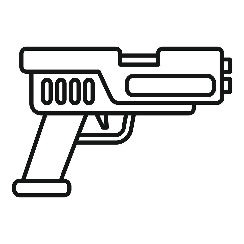 icono de blaster automático, estilo de contorno vector