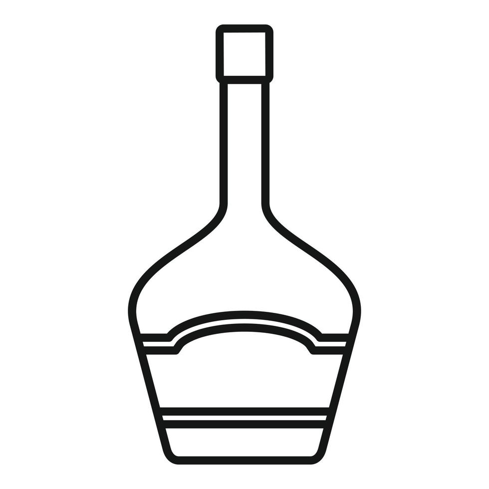 Duty free wine bottle icon, outline style vector