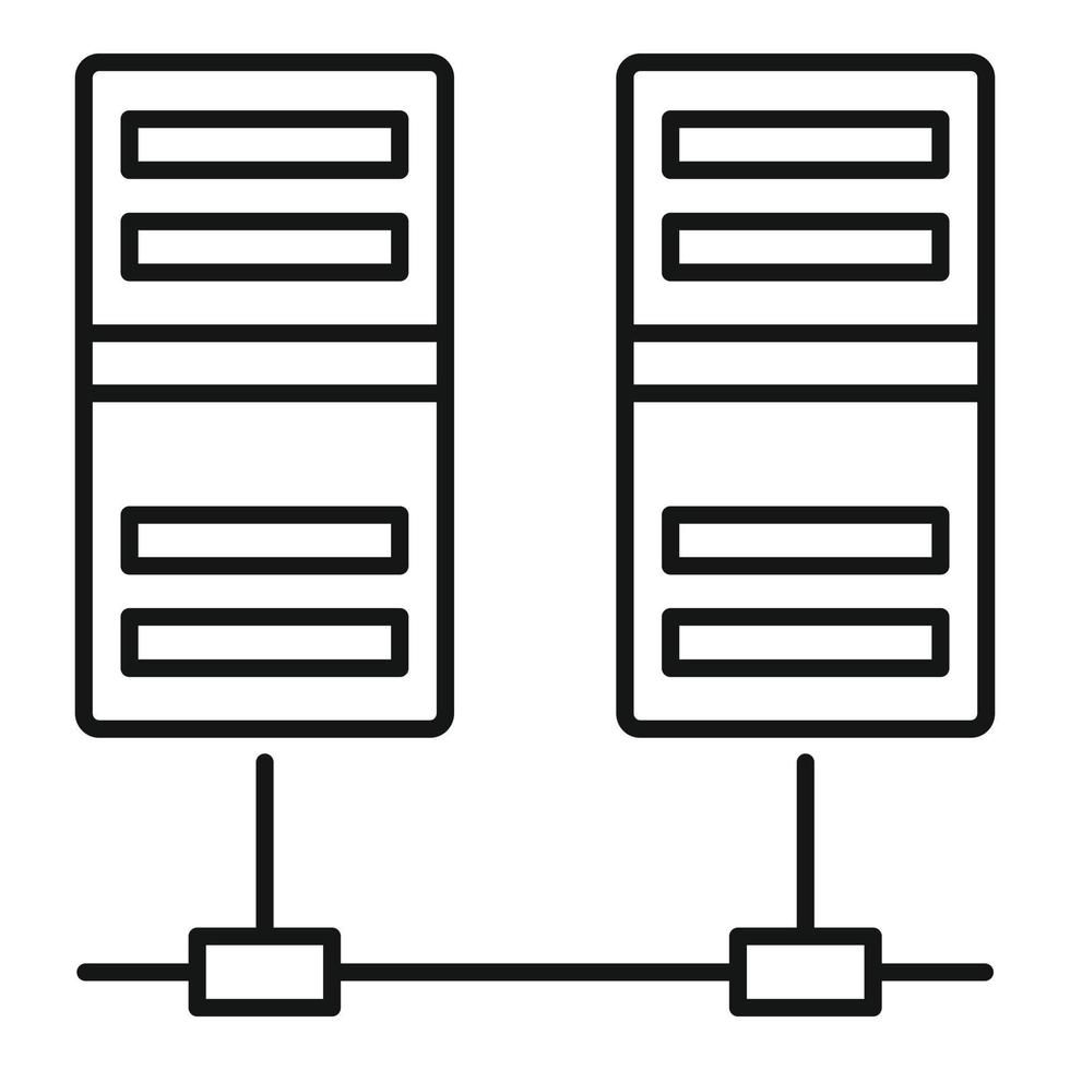 Server network connection icon, outline style vector