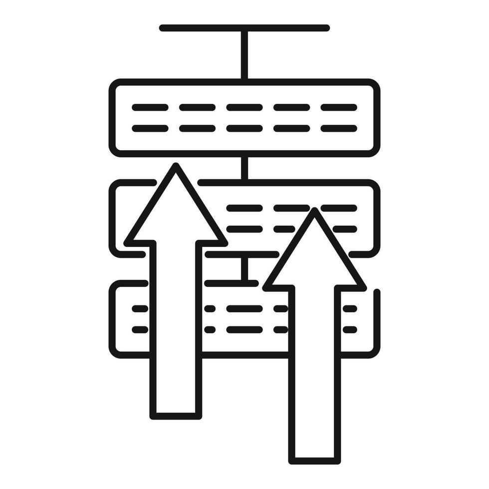 icono del centro de datos, estilo de esquema vector