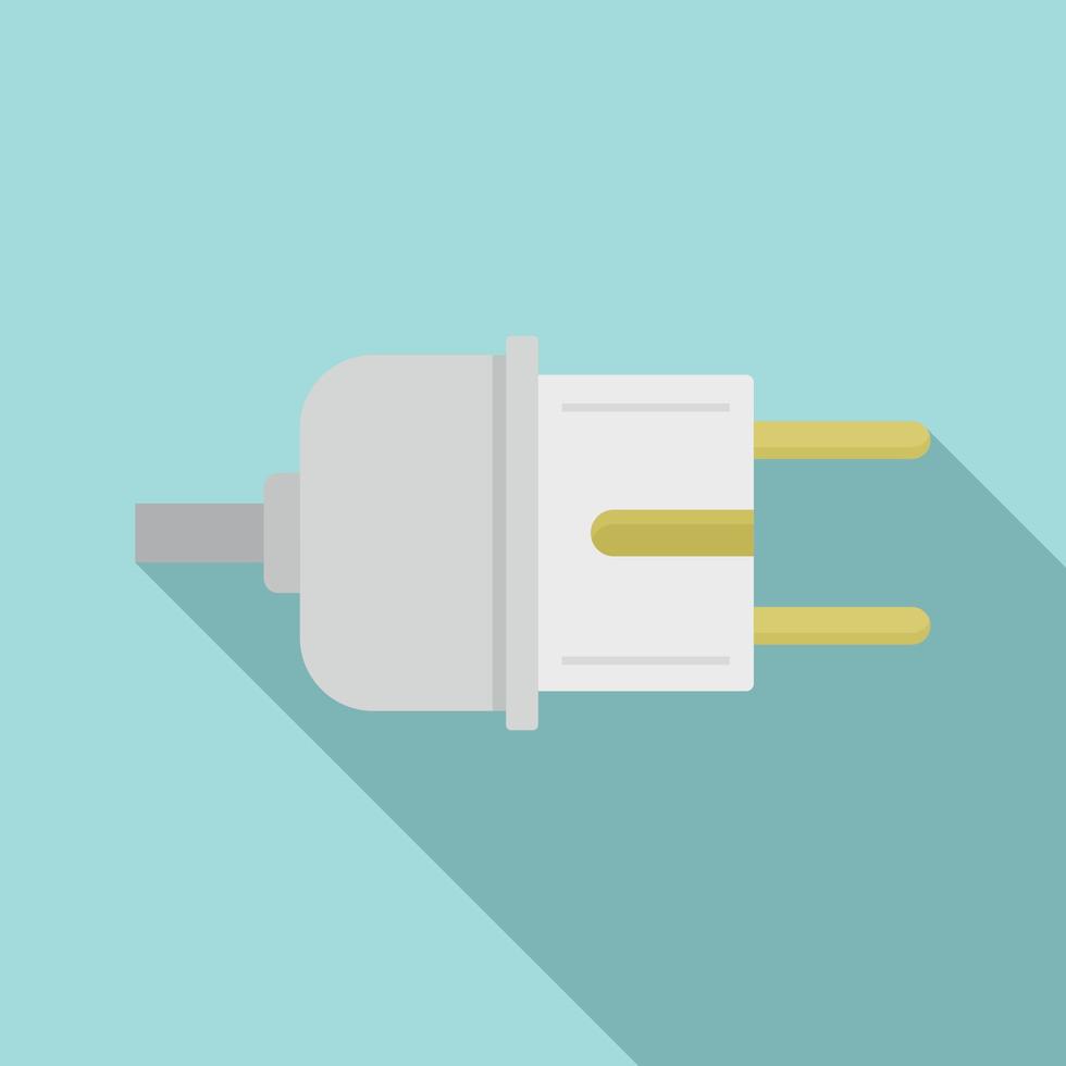 Electric plug icon, flat style vector