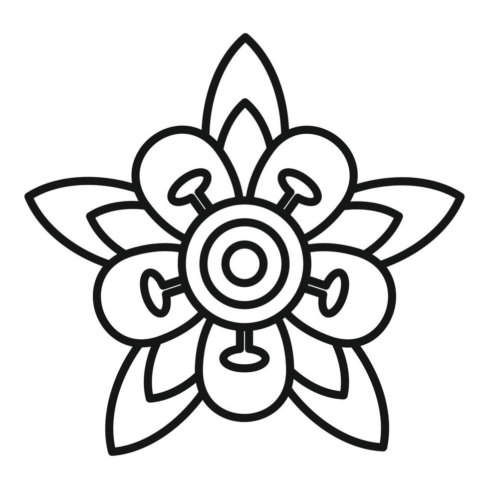 icono de flor de brasil, estilo de esquema vector