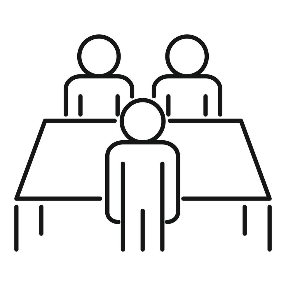 Productive table cooperation icon, outline style vector