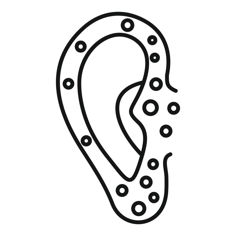 Ear measles icon, outline style vector