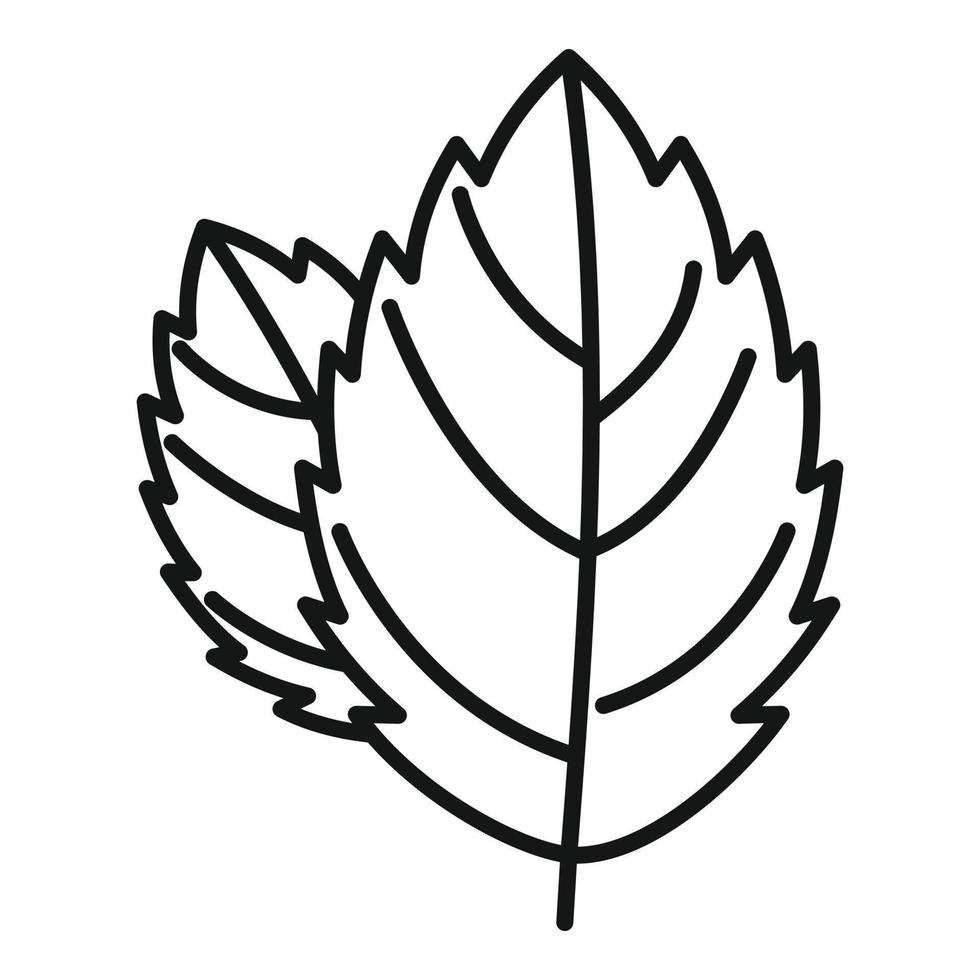 Mint leaf icon, outline style vector