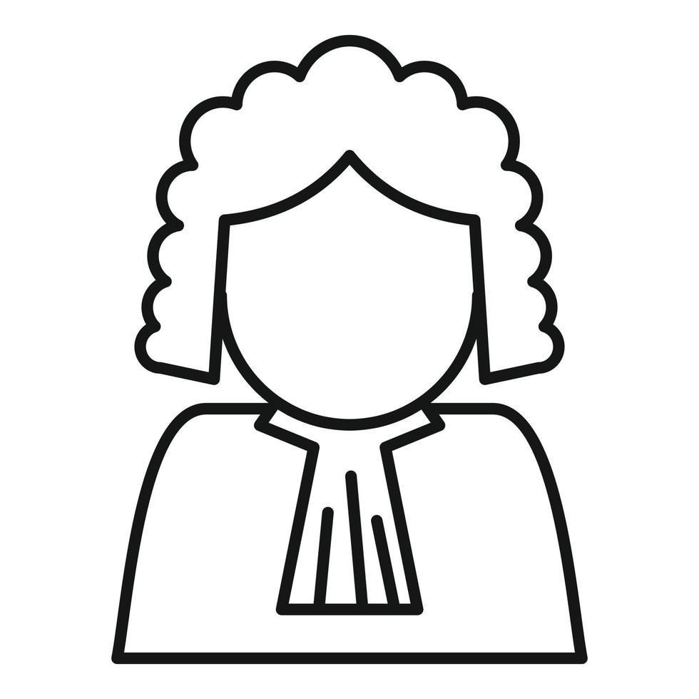 Judge avatar icon, outline style vector