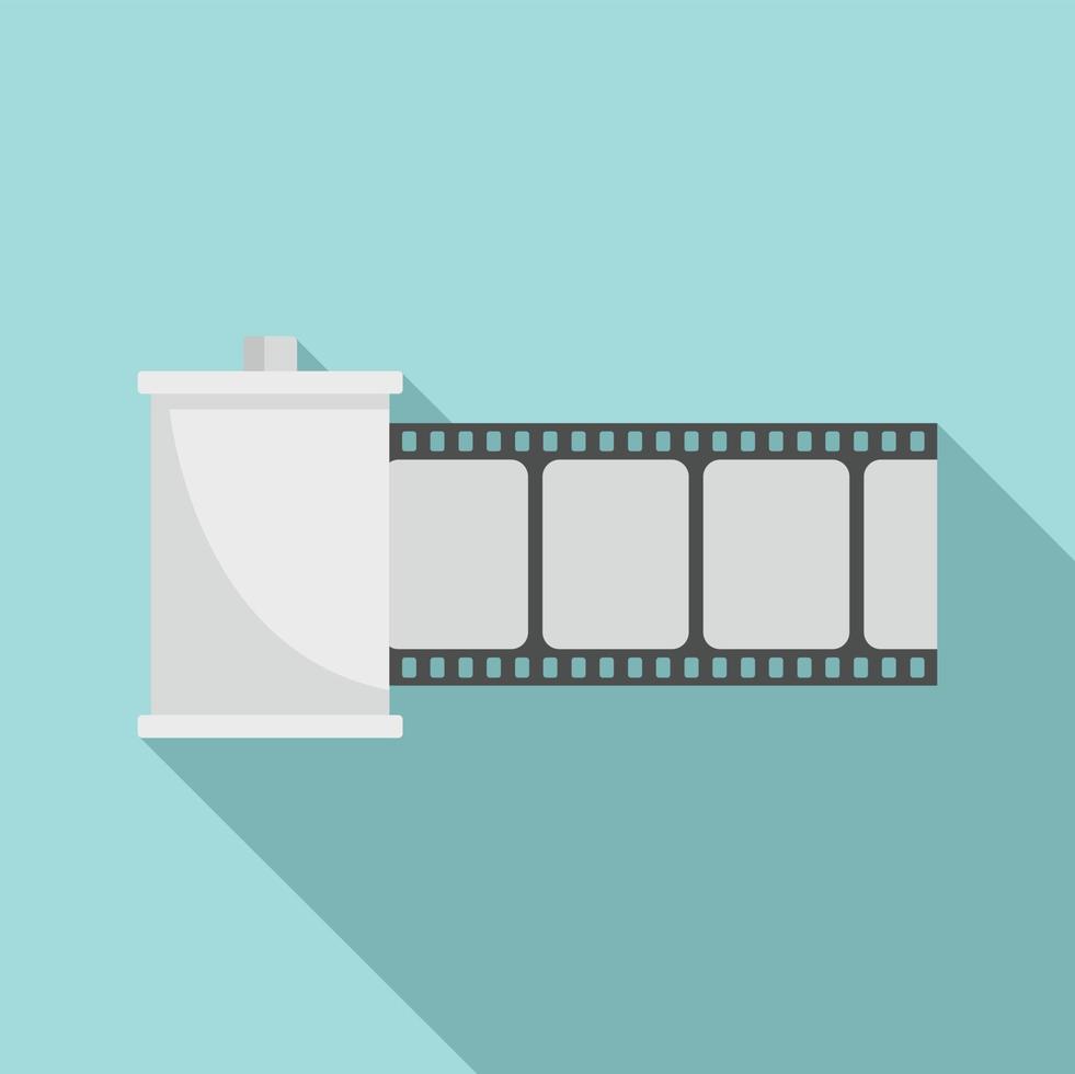 Film roll icon, flat style vector