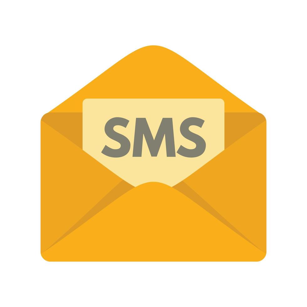 Sms inbox icon, flat style vector