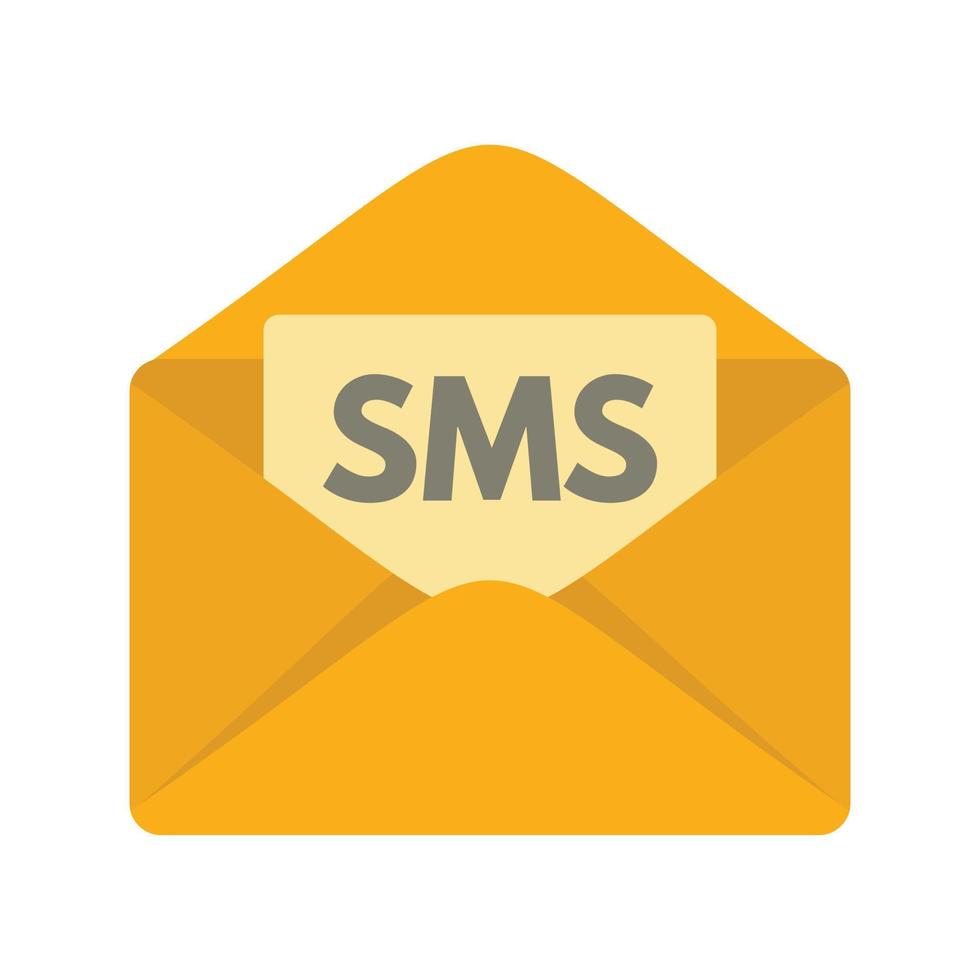 icono de la bandeja de entrada de sms, estilo plano vector