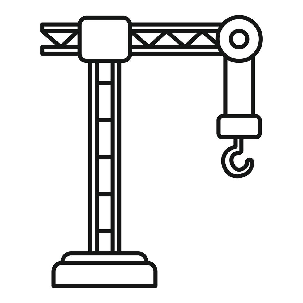 Building crane icon, outline style vector