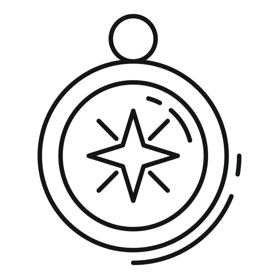 Quest compass icon, outline style vector