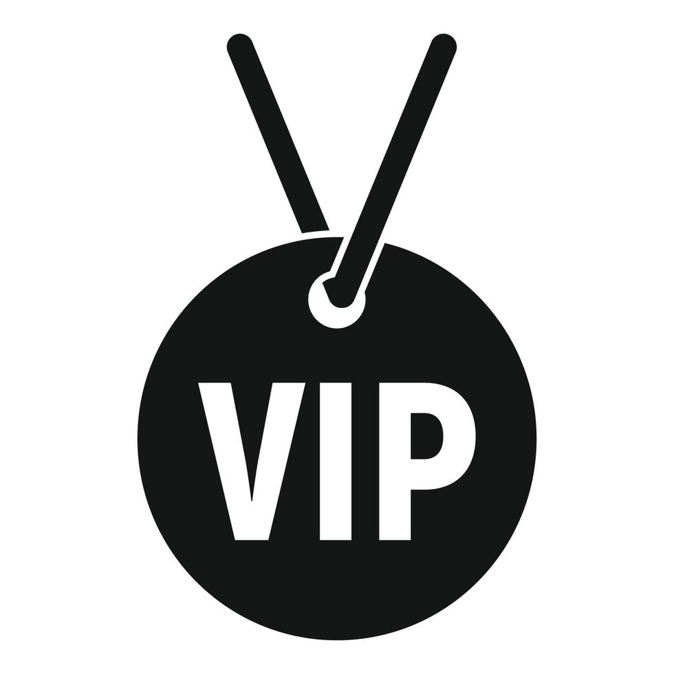 Vip necklace icon, simple style vector