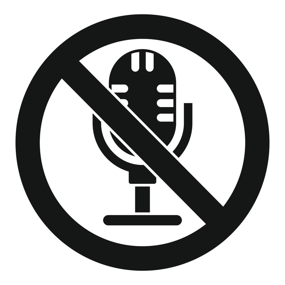 No microphone icon, simple style vector