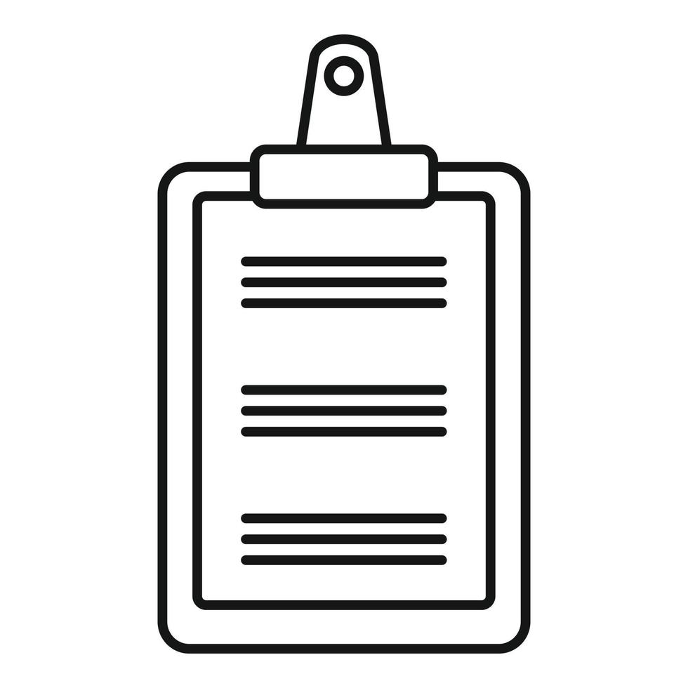 Clipboard icon, outline style vector