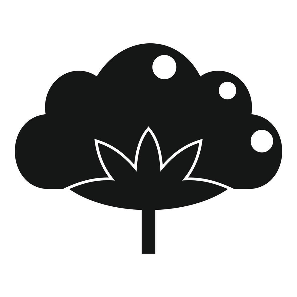 Cotton plant icon, simple style vector