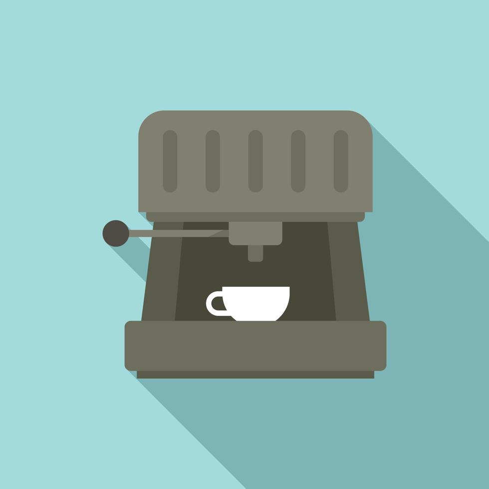 Cappuccino machine icon, flat style vector