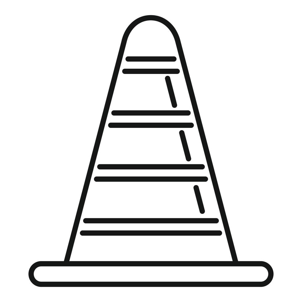 Road cone icon, outline style vector