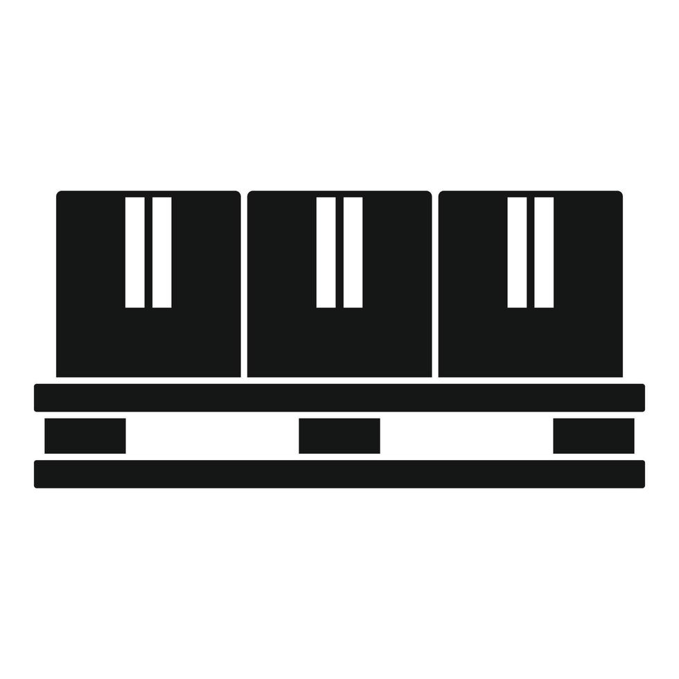 Parcel pallet icon, simple style vector