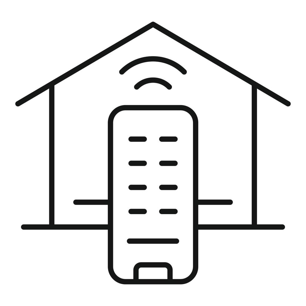 Smart house remote control icon, outline style vector