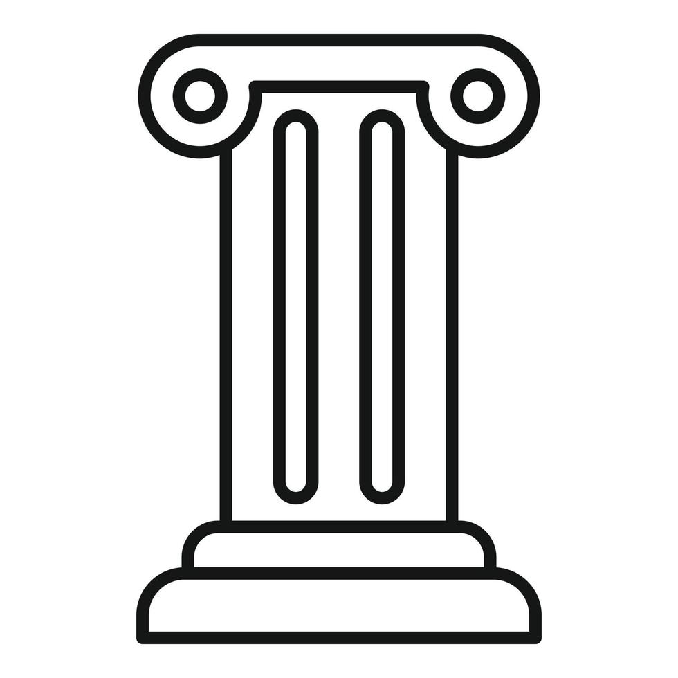 Justice column icon, outline style vector