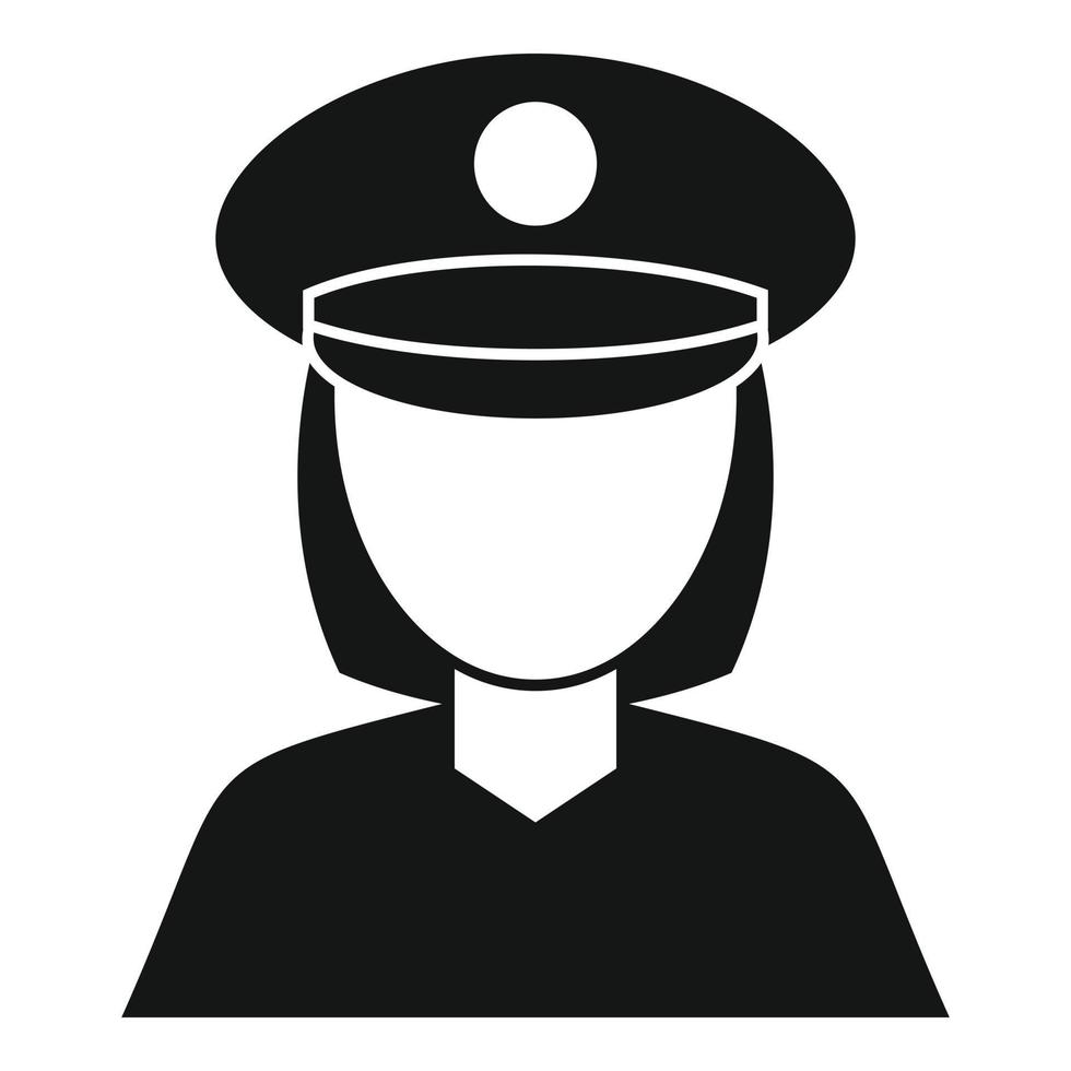 Police woman icon, simple style vector