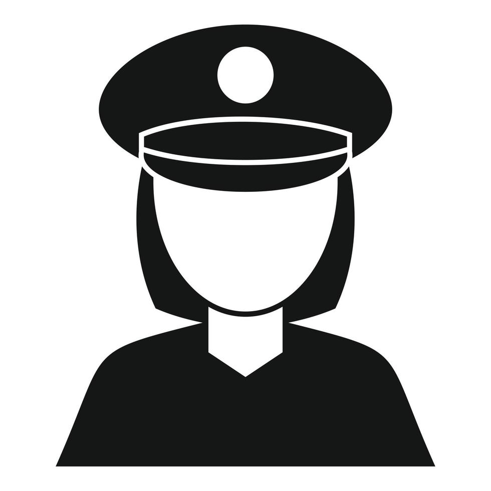 icono de mujer policía, estilo simple vector