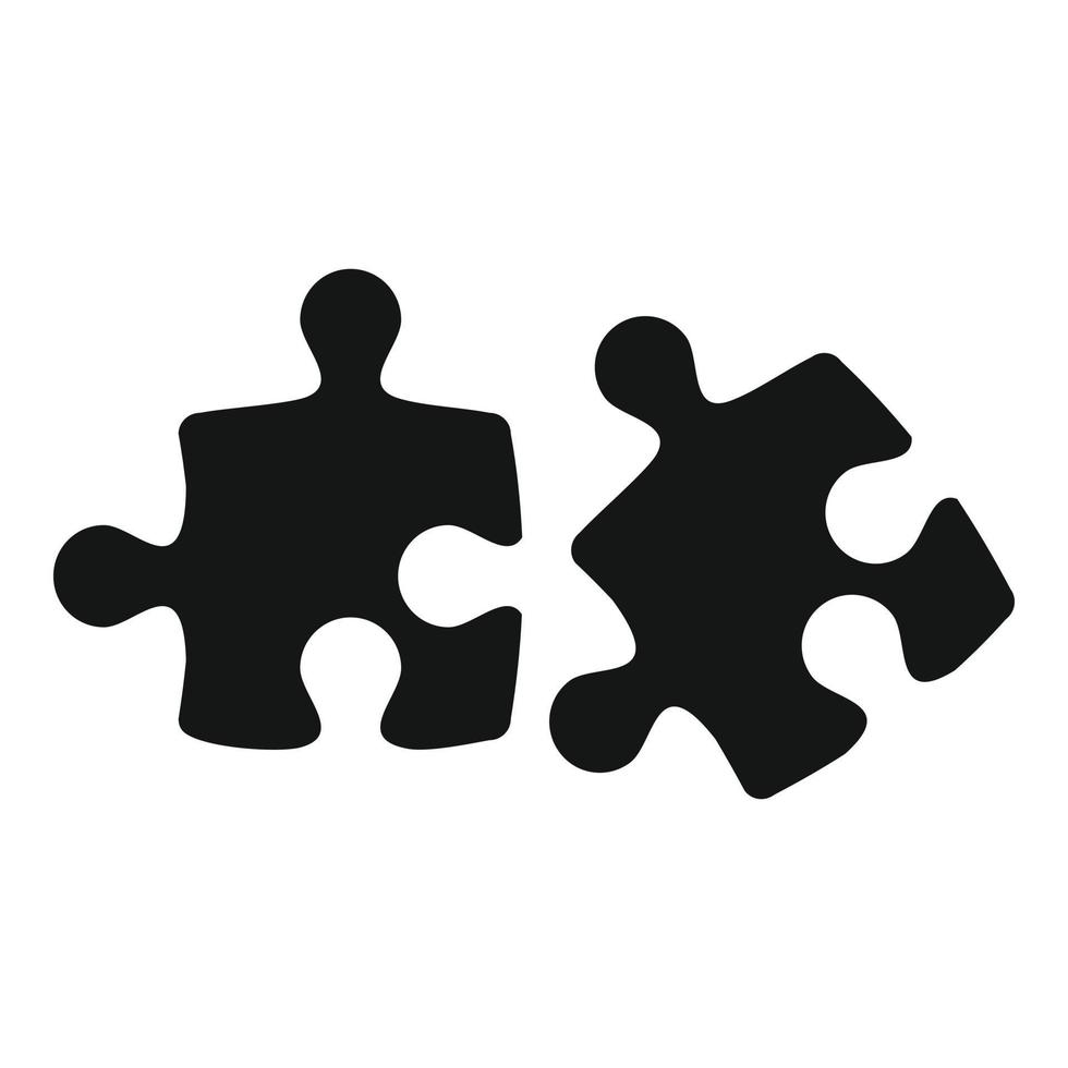 Puzzle part icon, simple style vector