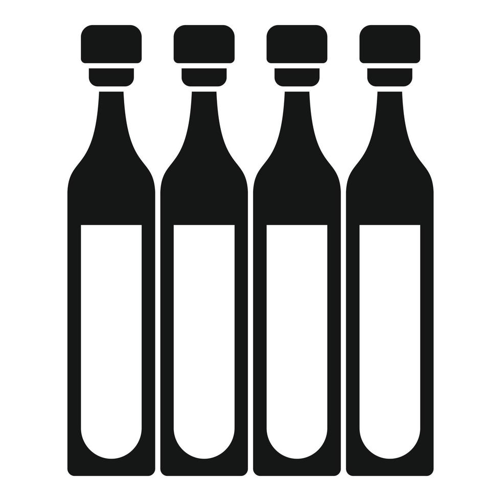 Ampule set icon, simple style vector