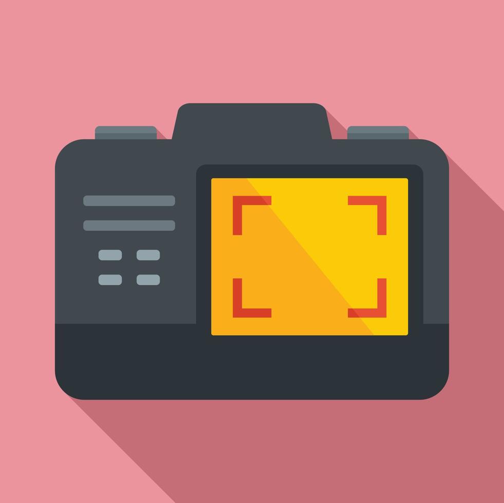 Video camera screen recording icon, flat style vector