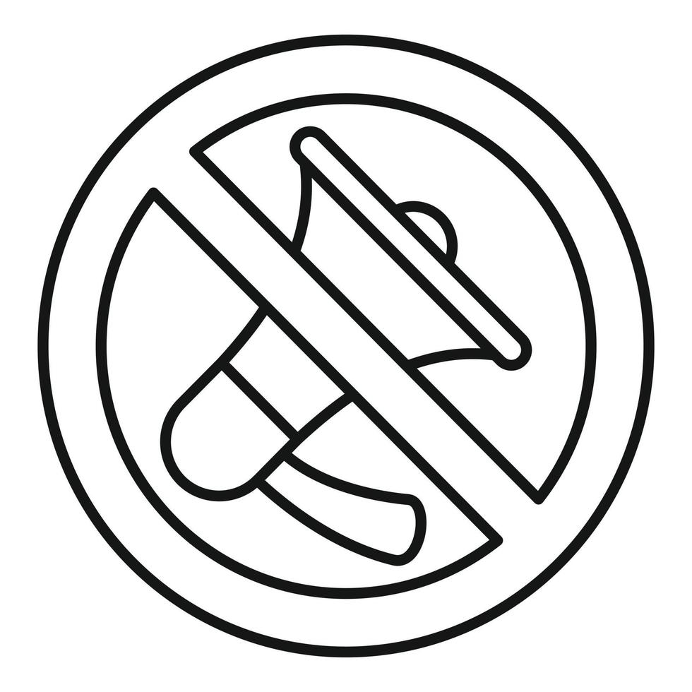 No megaphone icon, outline style vector