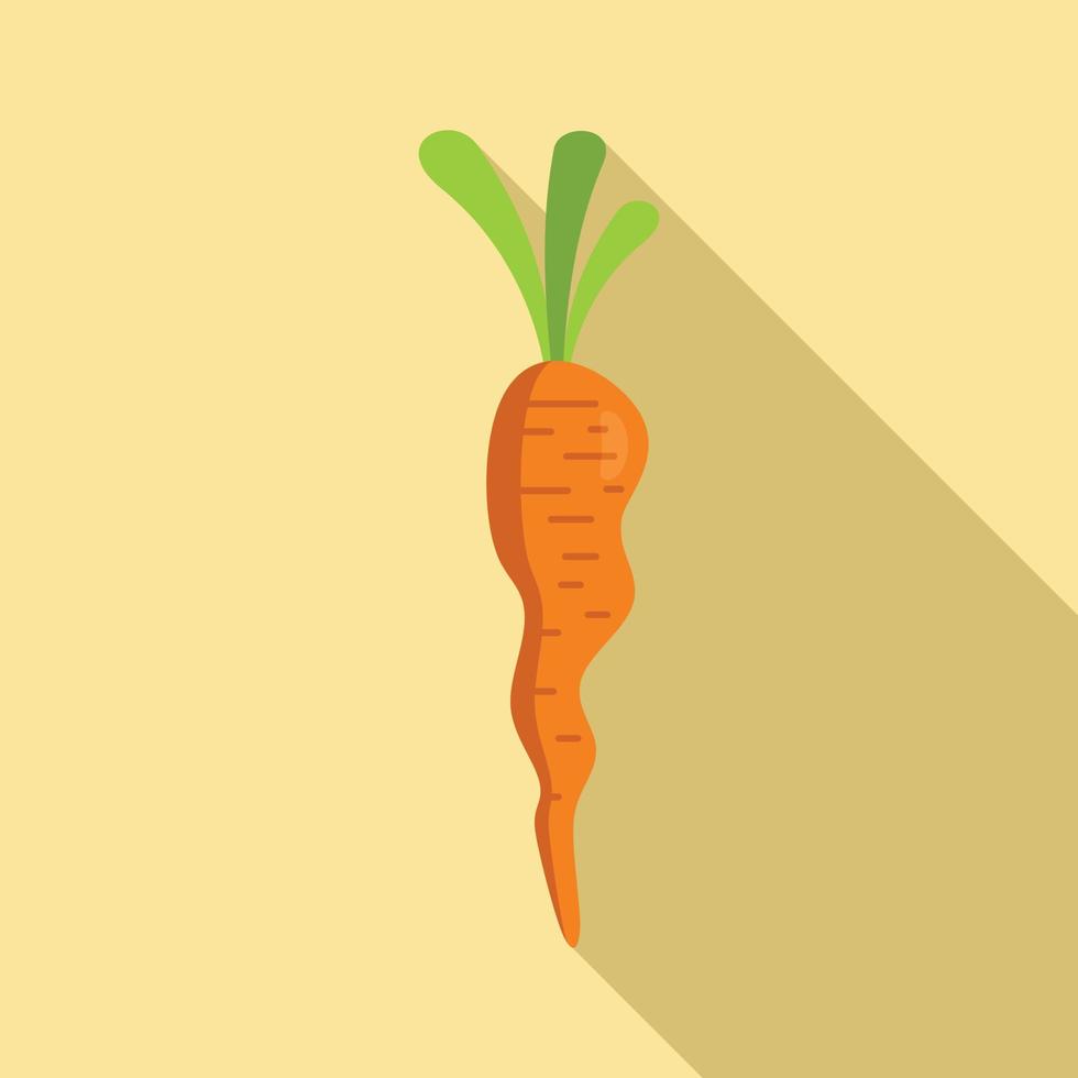 icono de zanahoria de granja, tipo plano vector