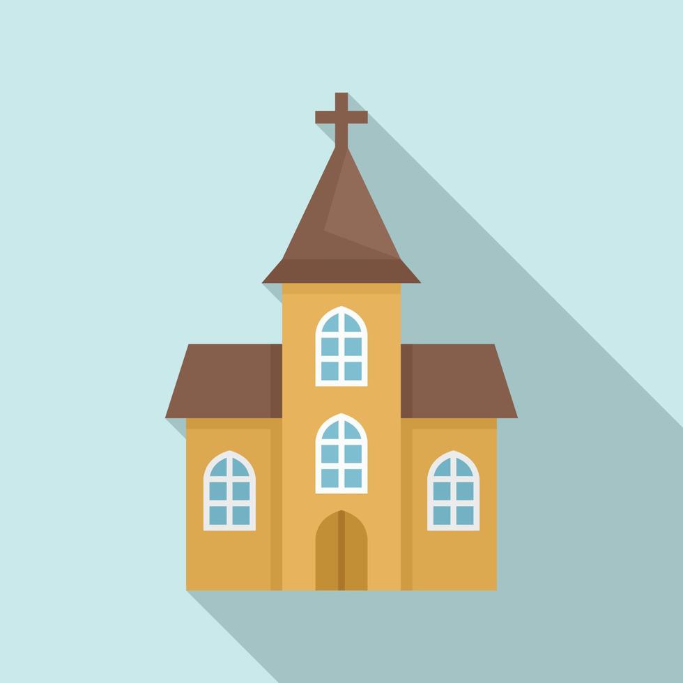 icono de la iglesia de la ventana, estilo plano vector