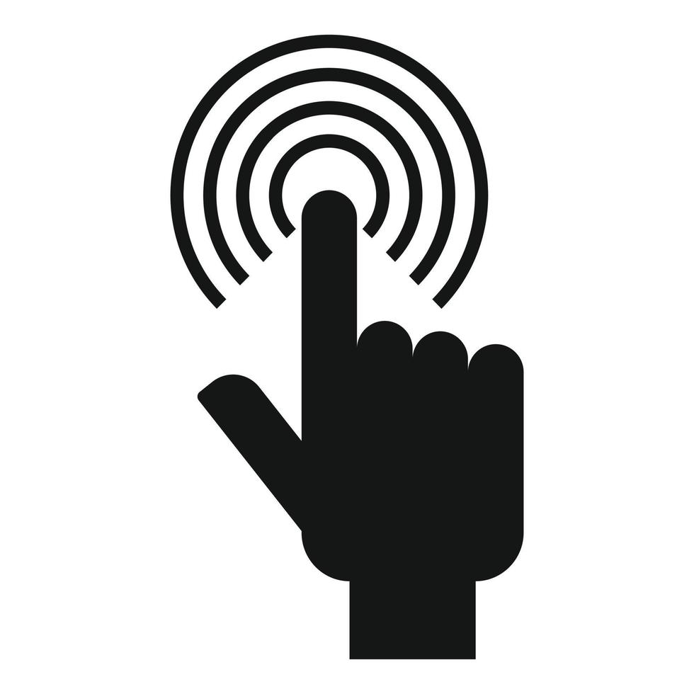 Touch sense authentication icon, simple style vector