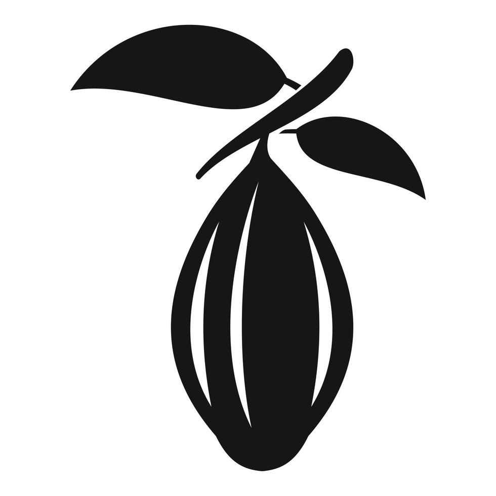 Cocoa branch icon, simple style vector