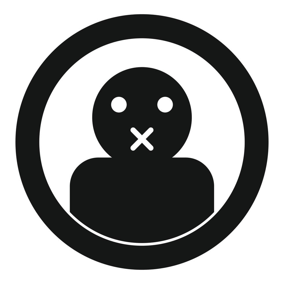 Keep silence icon, simple style vector
