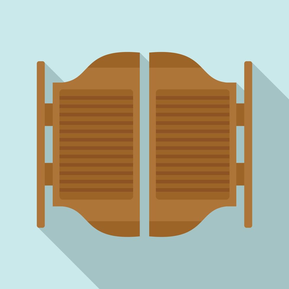 icono de puertas de salón, estilo plano vector