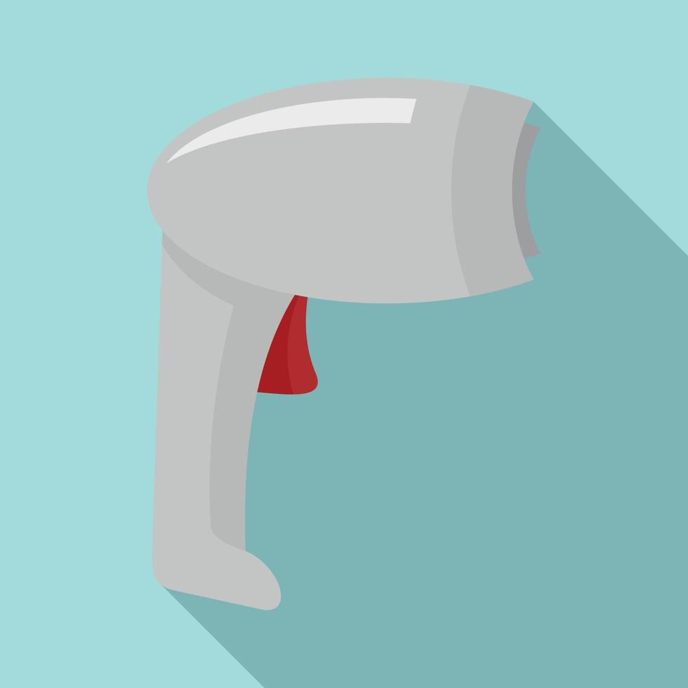 Hand barcode scanner icon, flat style vector