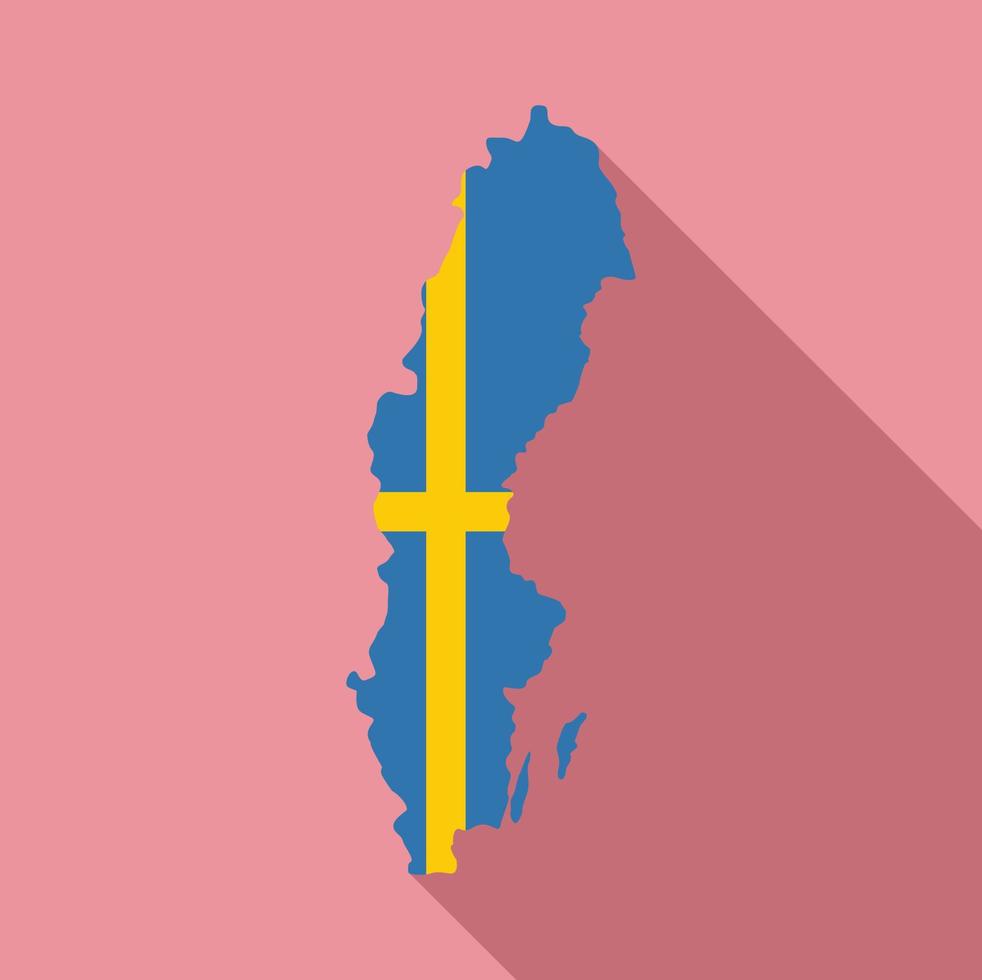 icono de territorio de suecia, estilo plano vector