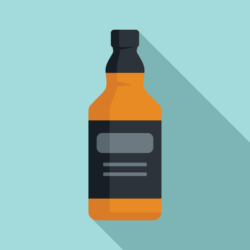 Whiskey bottle icon, flat style vector