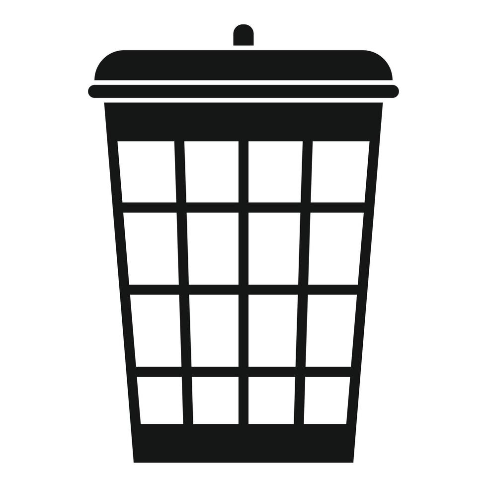 Garbage basket icon, simple style vector