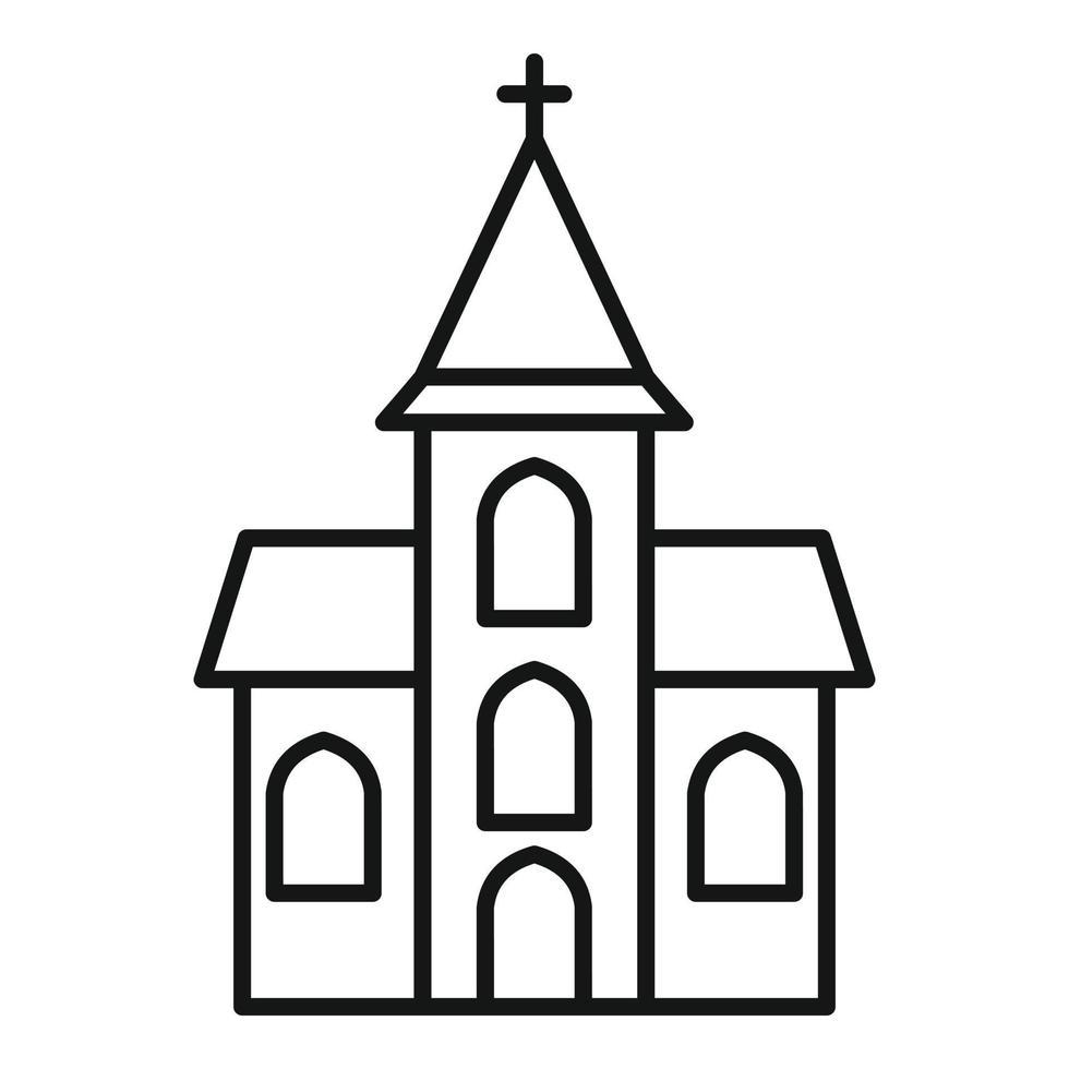 icono de la iglesia católica, estilo de contorno vector