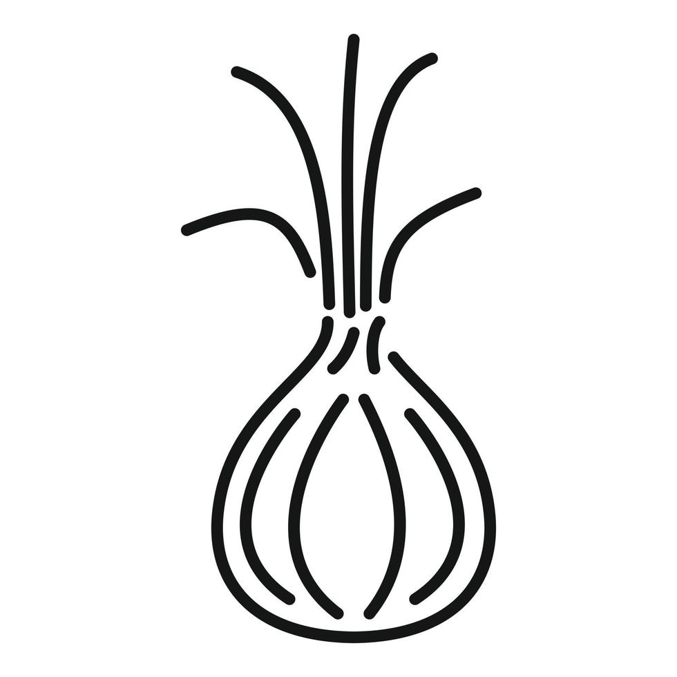 Raw onion icon, outline style vector