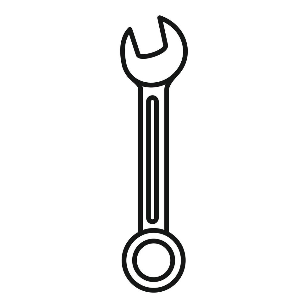 icono de llave fija, estilo de esquema vector