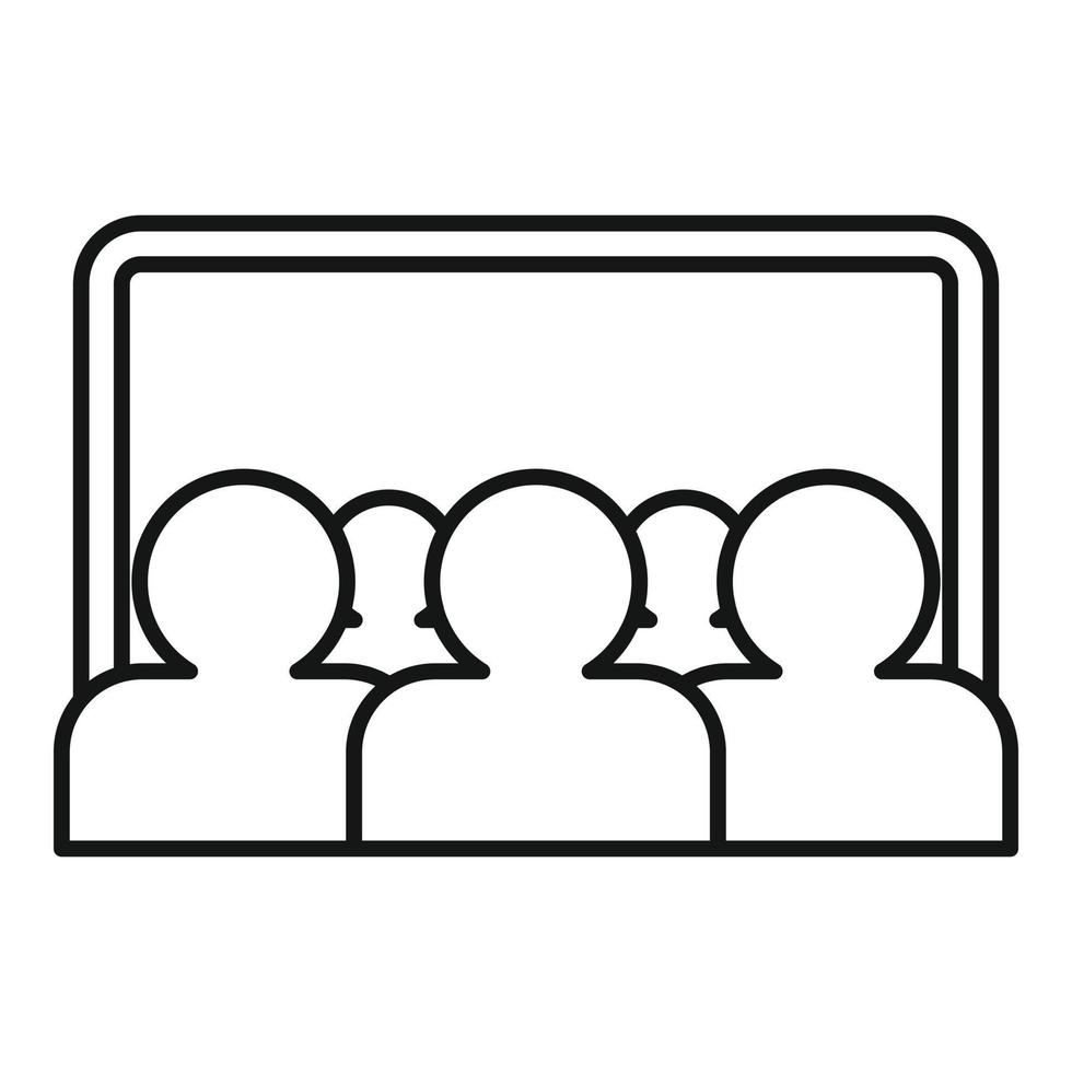 Webinar audience icon, outline style vector