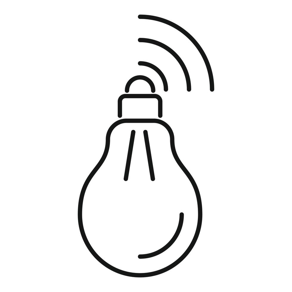 Smart modern bulb icon, outline style vector