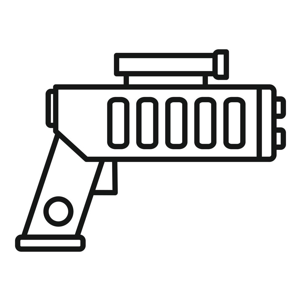 Weapon blaster icon, outline style vector