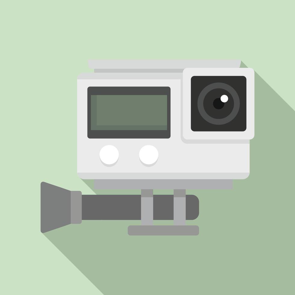 Digital action camera icon, flat style vector