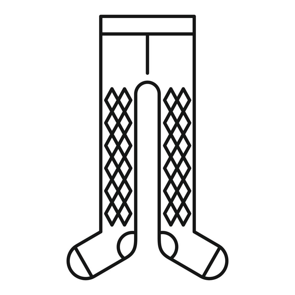 Winter tights icon, outline style vector