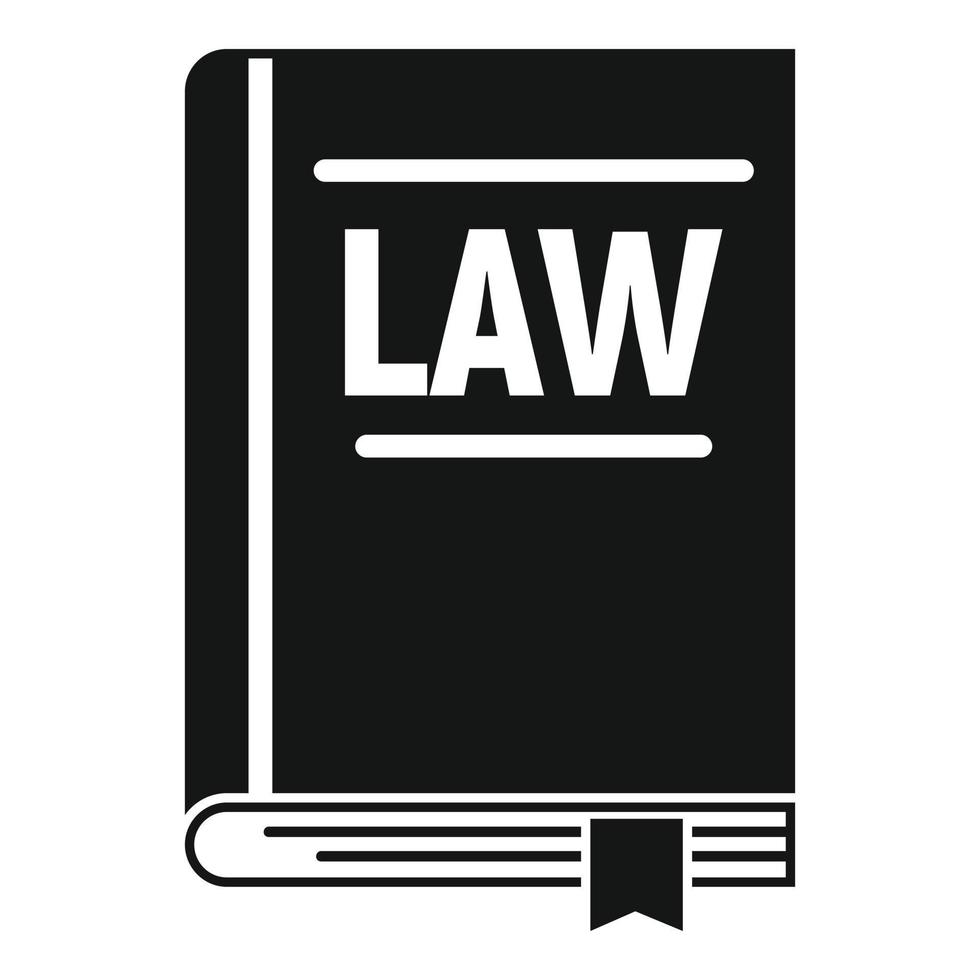 Legislation book icon, simple style vector